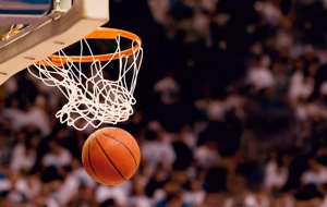 Basketball hoop and ball